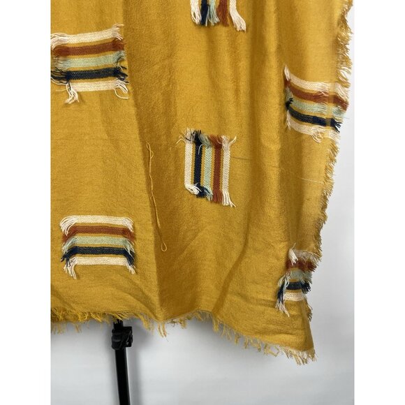 MADEWELL FRINGE STRIPE JACQUARD SCARF BOHO LIGHTWEIGHT YELLOW RAINBOW WRAP SCARF - Picture 4 of 7